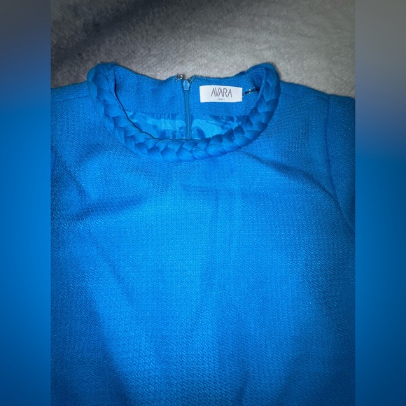 Avara Dotty Blue Pocket Detail Retro Mod Dress Small S - Picture 6 of 8